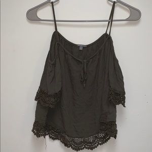 Off the shoulder/tank crop